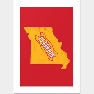 KC Missouri Retro Football - Red Posters and Art